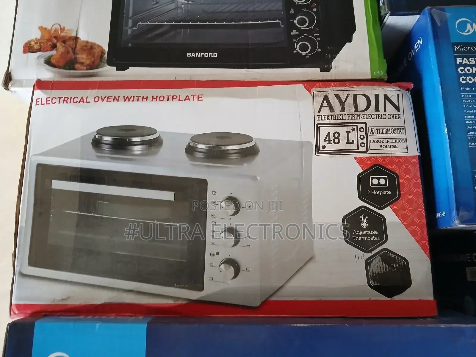 Aydin Electrical Oven With Hot Plate 48 ሊትር የመያዝ አቅም ያለው