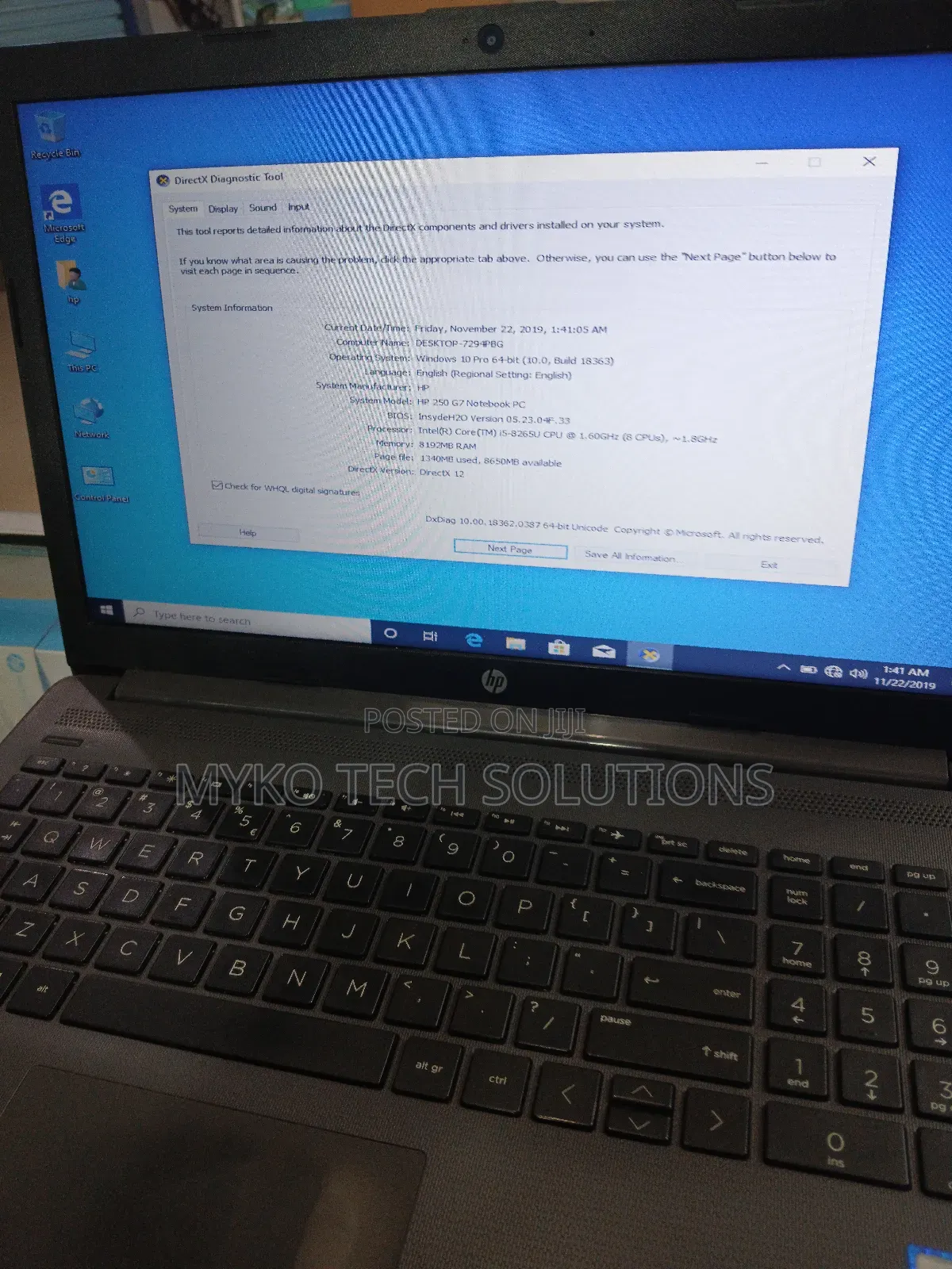 New Laptop HP 250 G7 8GB Intel Core I5 HDD+SSD 1T