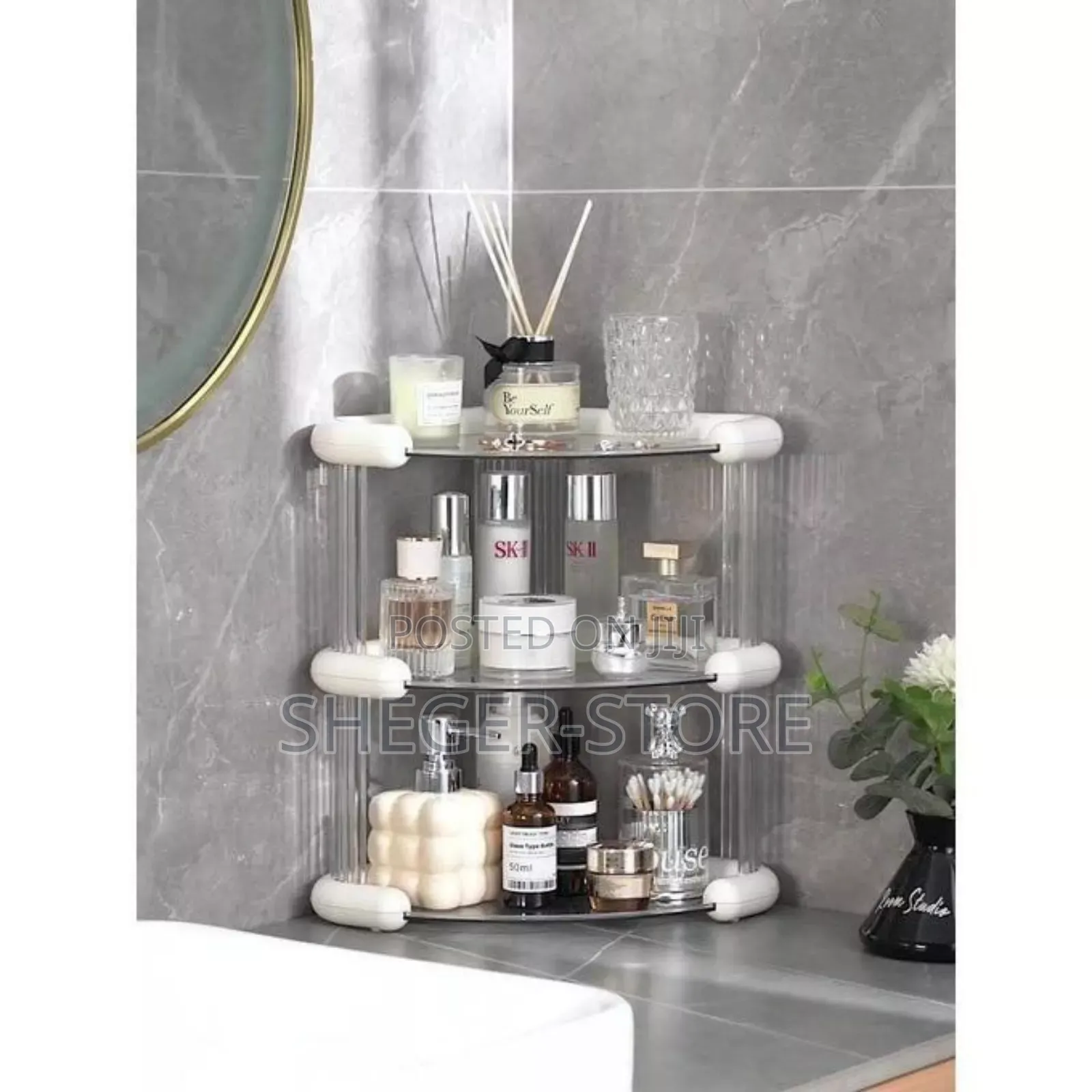 3 Tiers Corner Cosmetics Storage Shelf