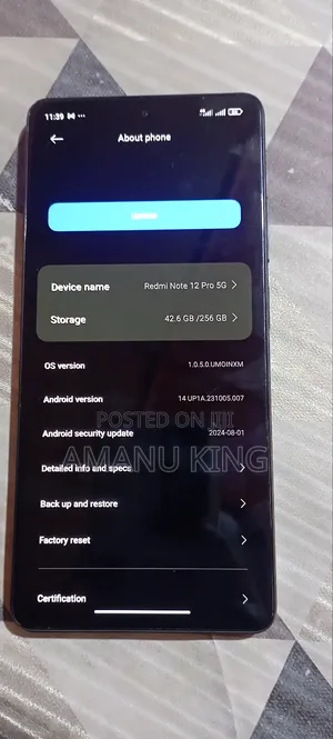 New Xiaomi Redmi Note 12 Pro 5G 256 GB Black