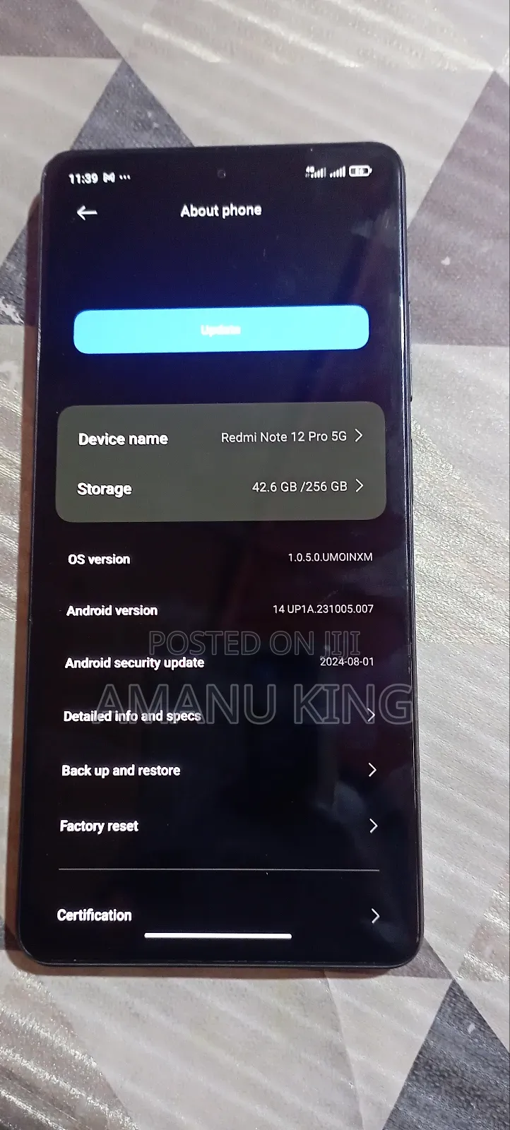 New Xiaomi Redmi Note 12 Pro 5G 256 GB Black