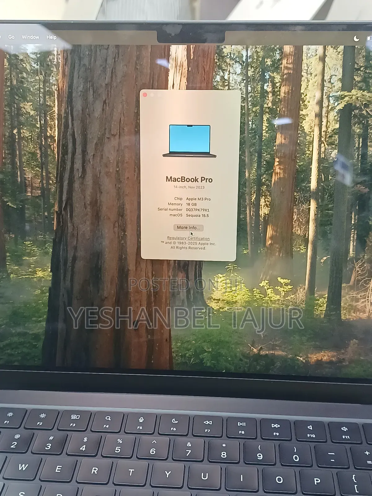 New Laptop Apple MacBook Pro 2024 M3 14-Inch 18GB Apple M3 Pro SSD 1T