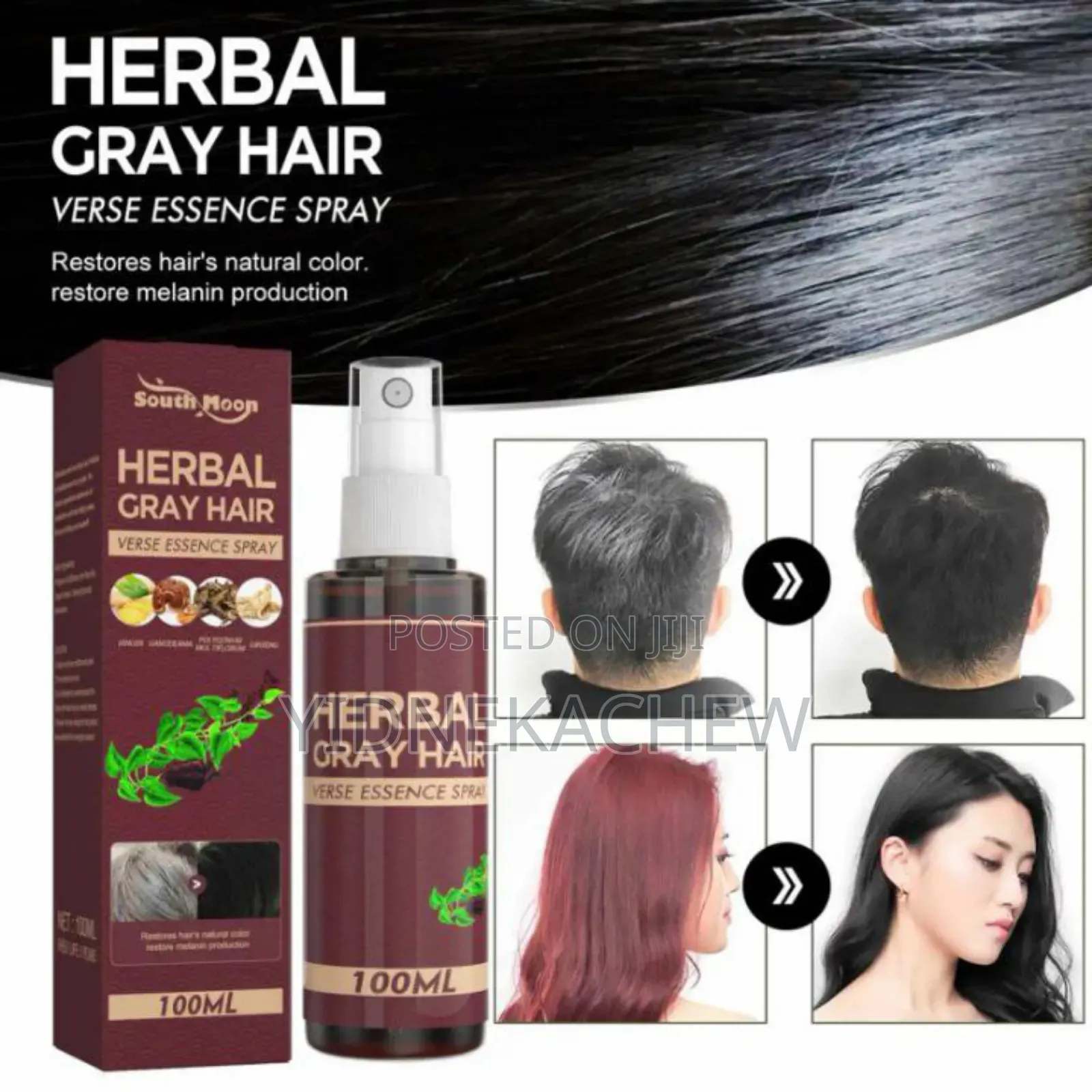 Herbal Gray Hair Essence Spray(የሽበት ማጥፊያ)