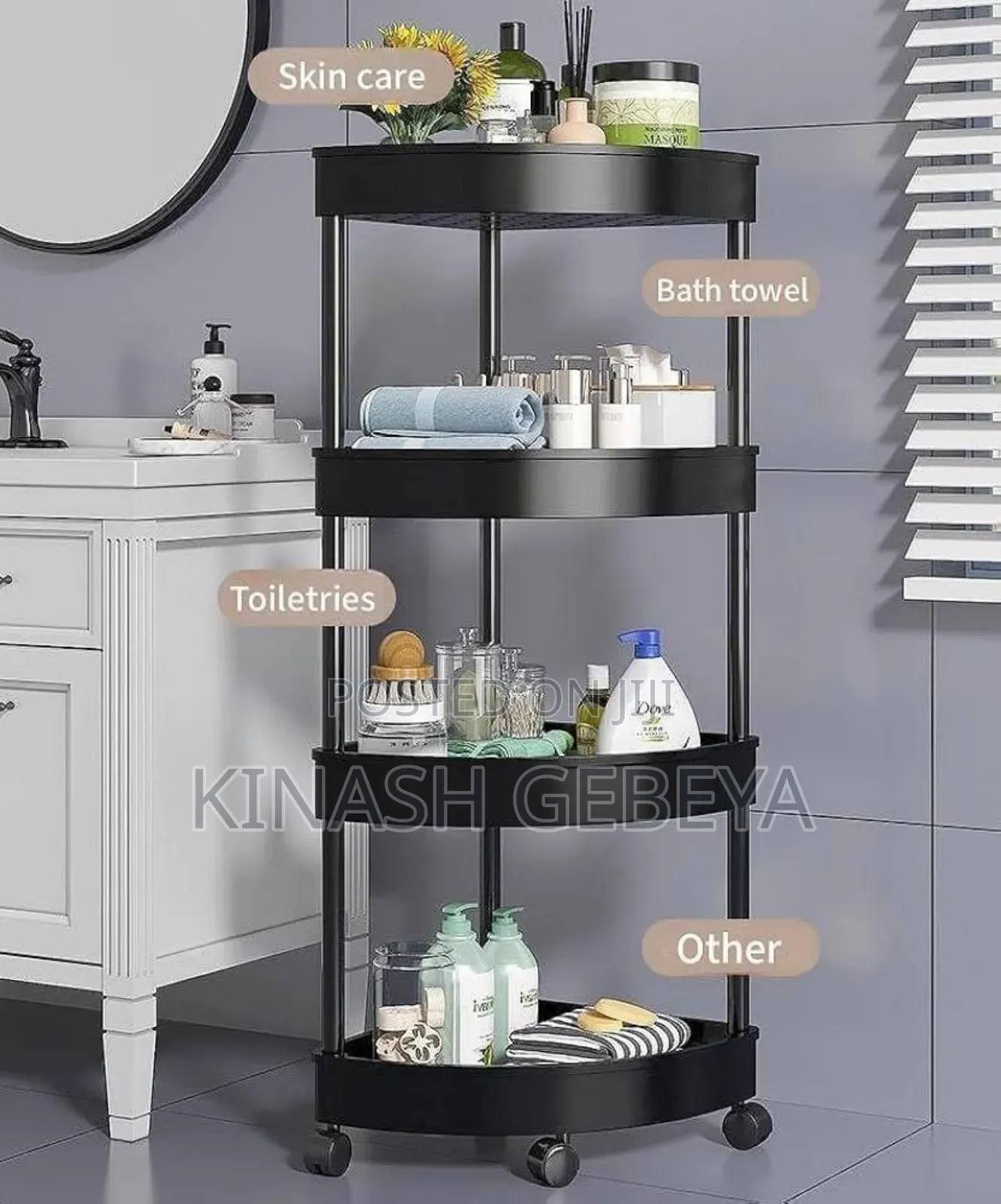 4 Tier Portable Corner Storage Rack