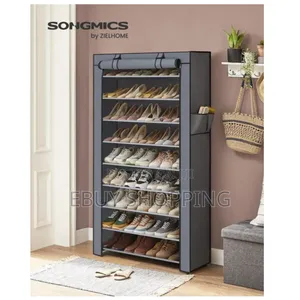 Photo - Durable Tube Steel Shoe Rack With Dust Cover