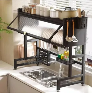 Photo - Over-the-Sink Dish Drying Rack Made of Carbon Steel