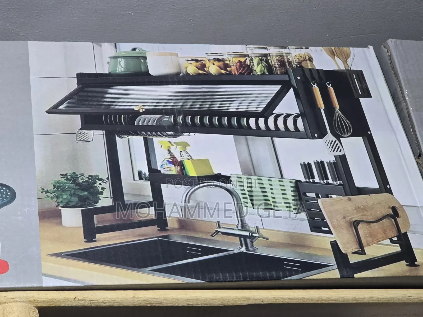 Over-the-Sink Dish Drying Rack Made of Carbon Steel