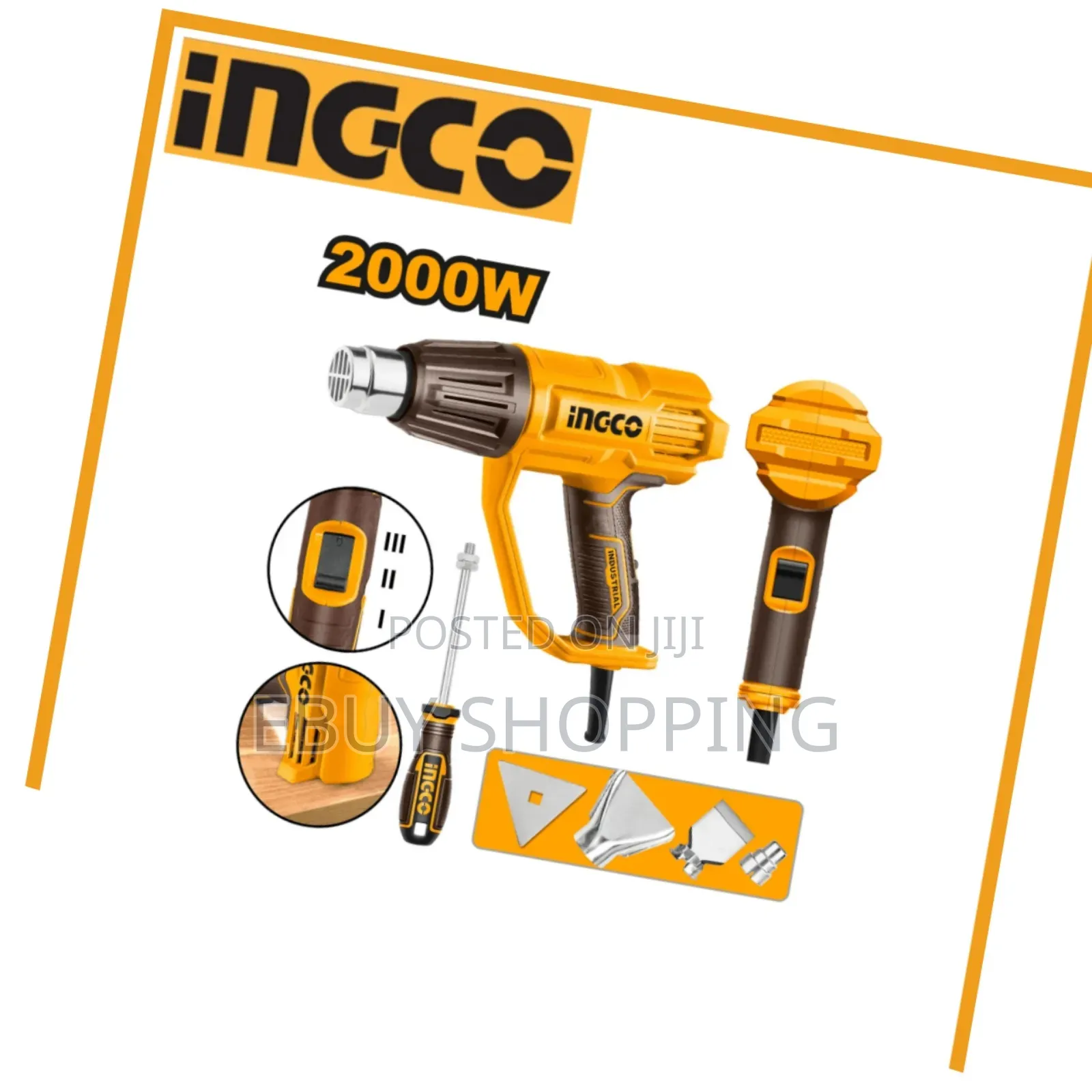 Reliable 2000w Heat Gun by Ingco With Comfort Grip
