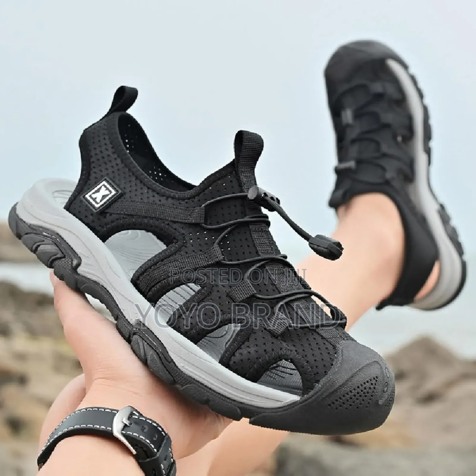 New Arrival Men's Sandals Outdoor Creek Black Fashion Shoes