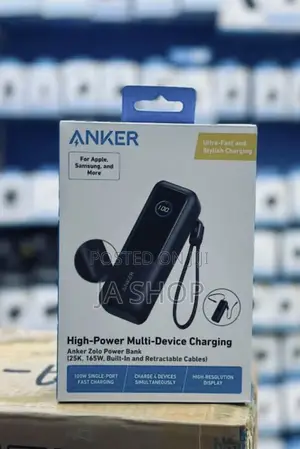 Anker Power Bank (, 165w, Built-in and Retractable Cables)