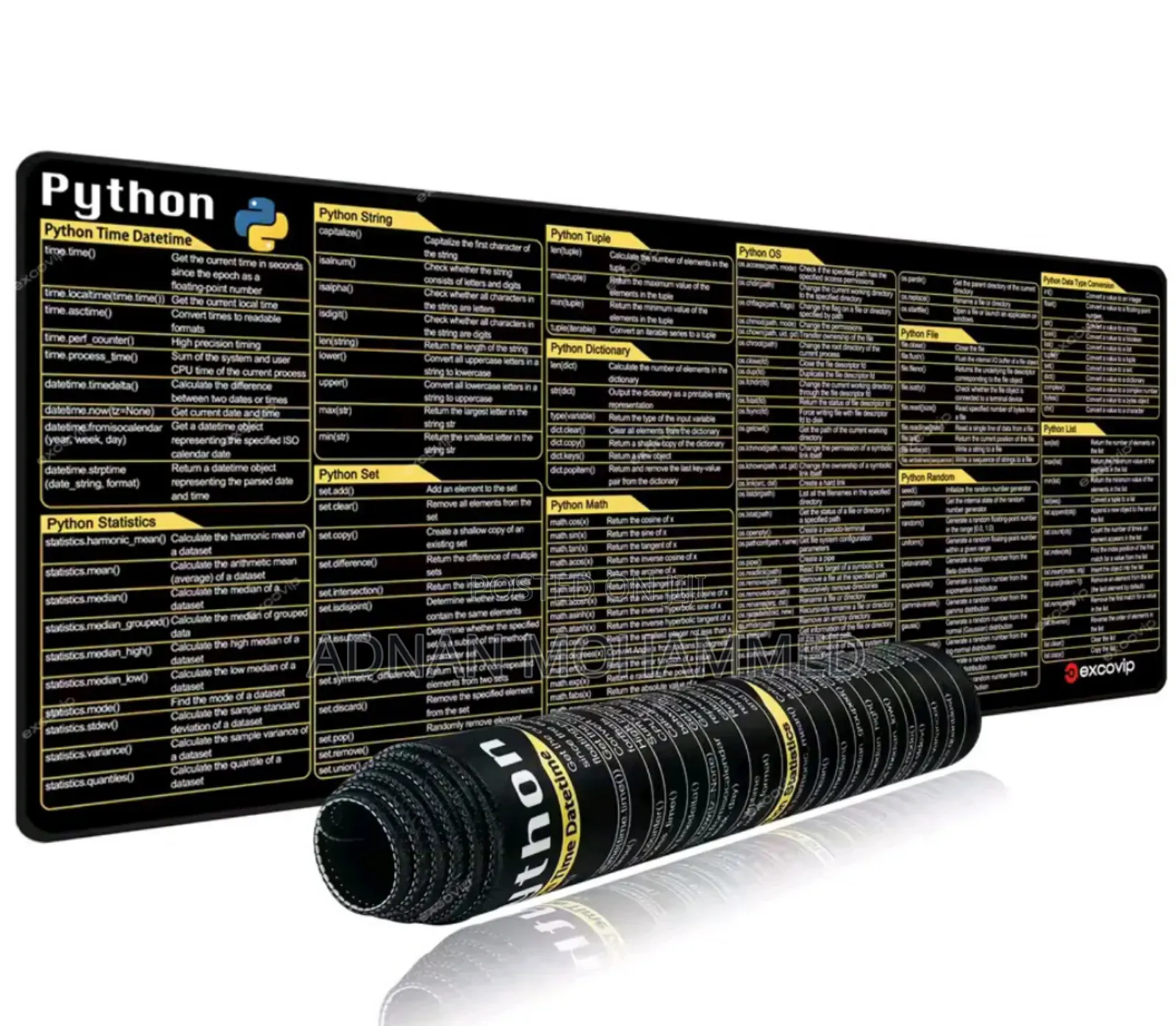 Large Mouse Pad for Developers - Python Guide