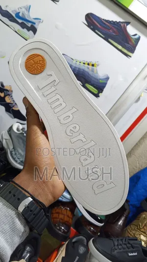 This Is Apaire of Timberland Sneakers With Amulticoloerd Shoes