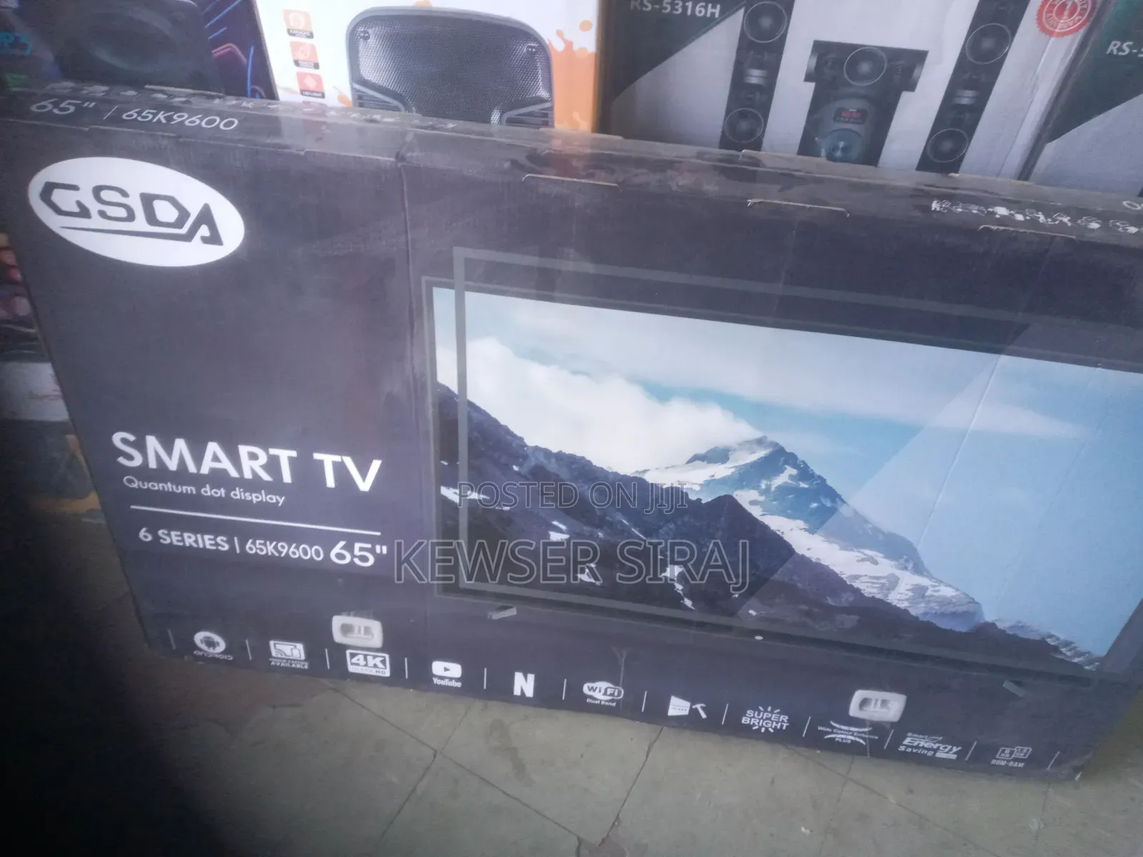 Gasda 65inch Tv Smart Android Double Glass Bluetooth Functions