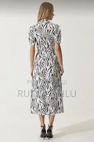 Womens Black And White Summer Shirt Dress