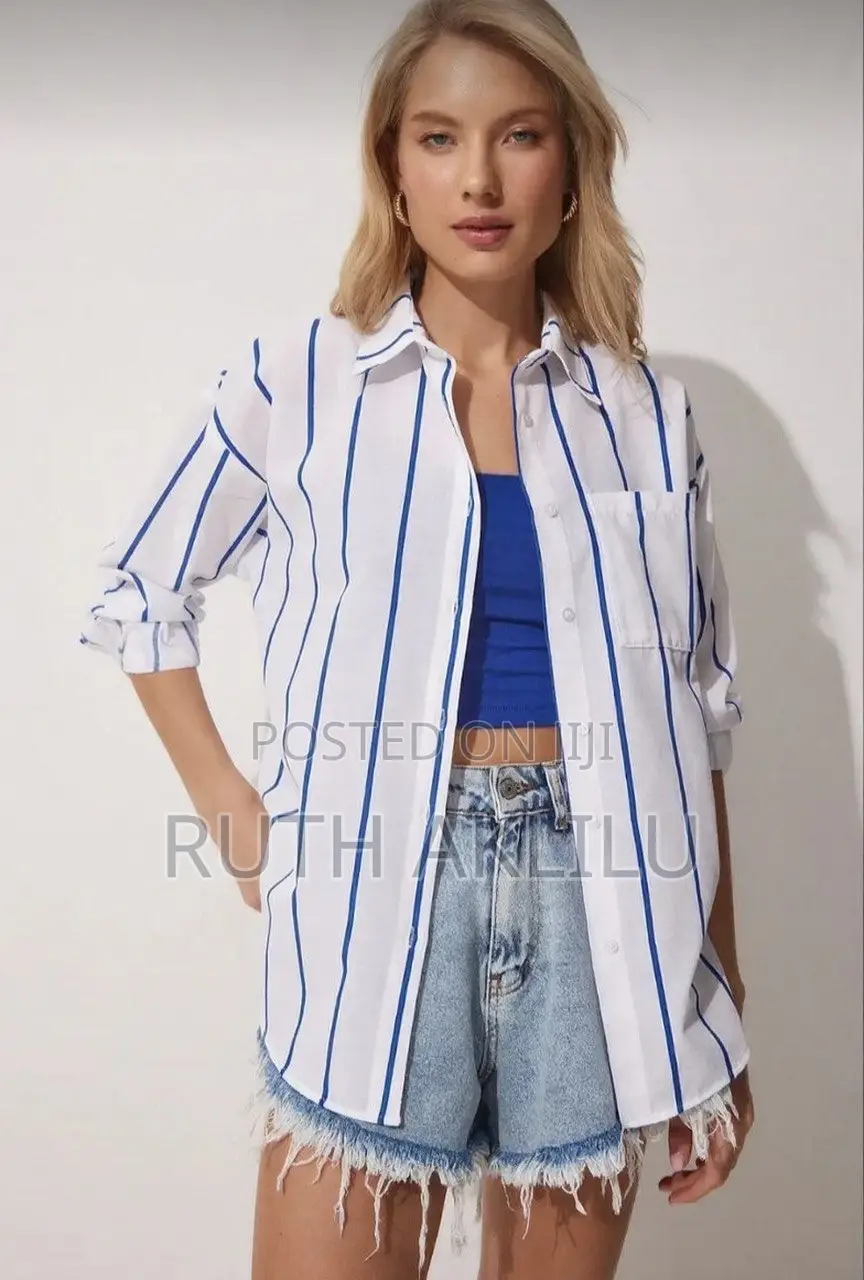 Women Oversized Long Basic Shirt