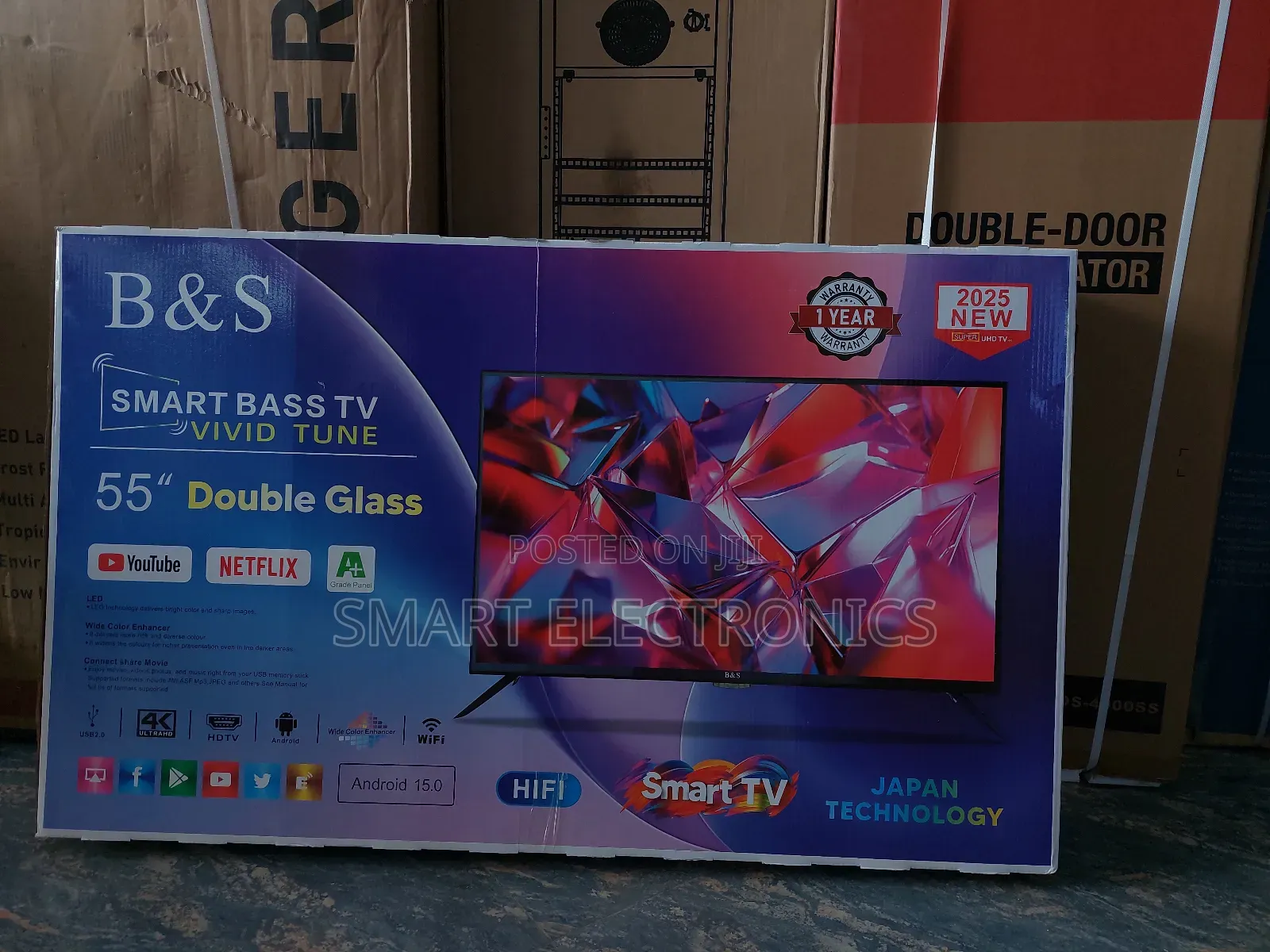 B S 55 Inch Smart Android Tv New Arrival 2025 Youtube and Wifi Access