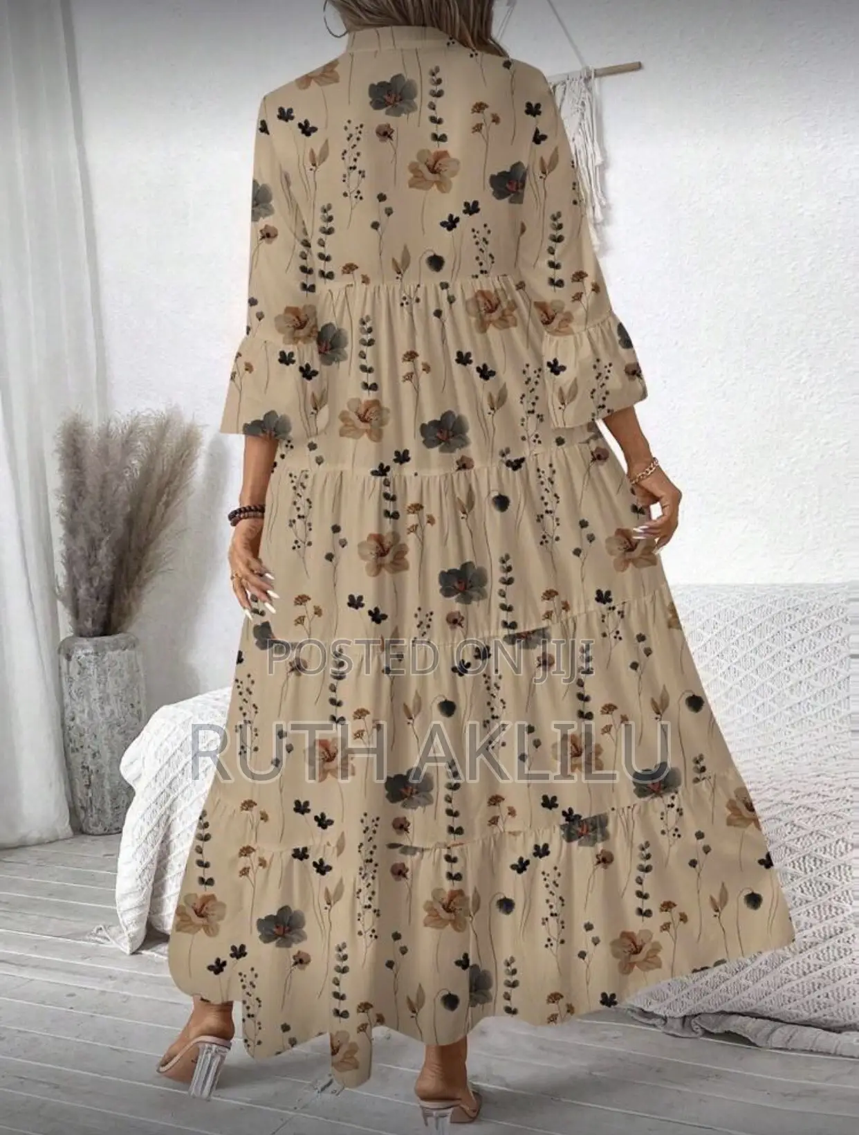 Elegant Casual Vintage Floral Pattern Dress