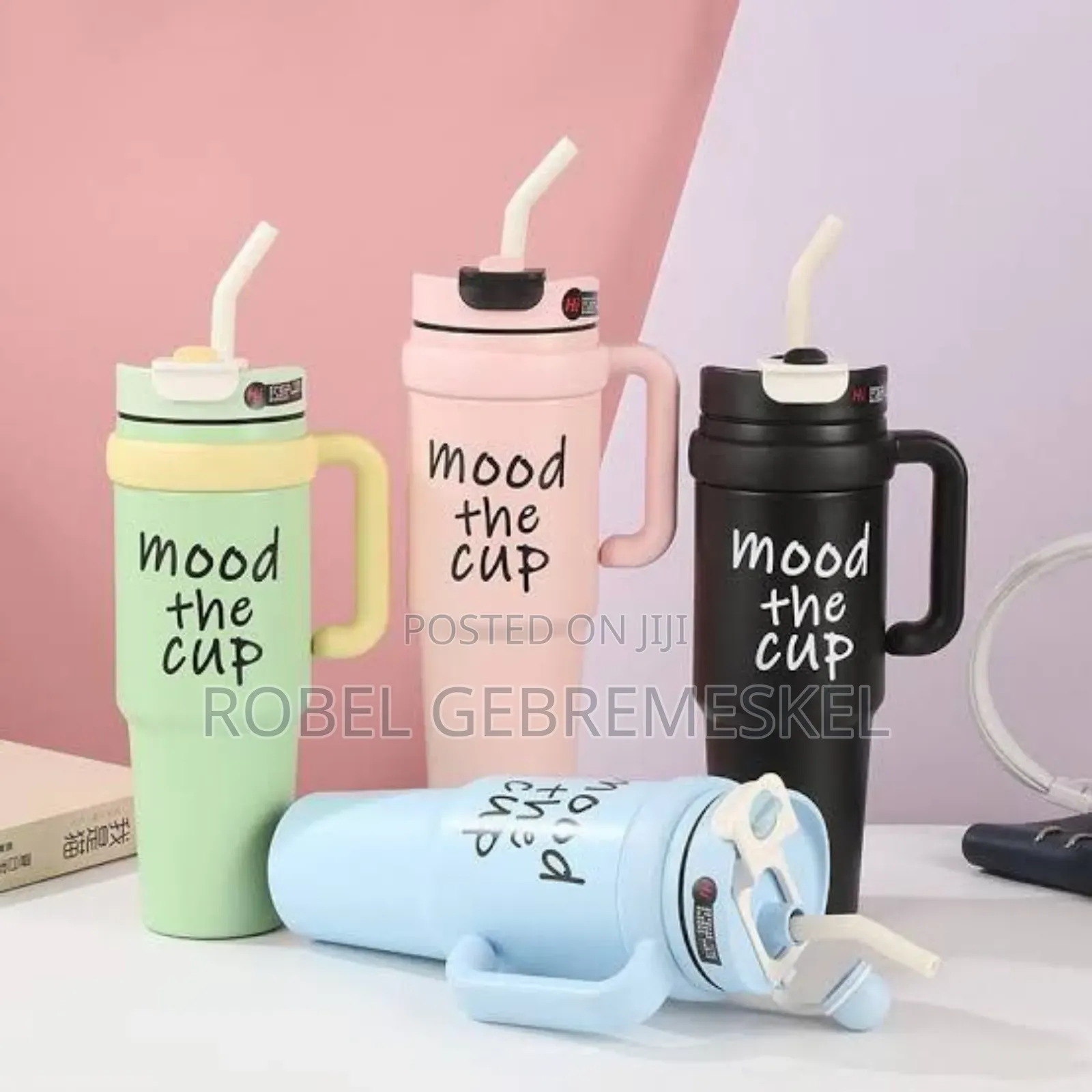 Double Layer Stainless Still Isolated Tumblers With Straw (Travel Cup)