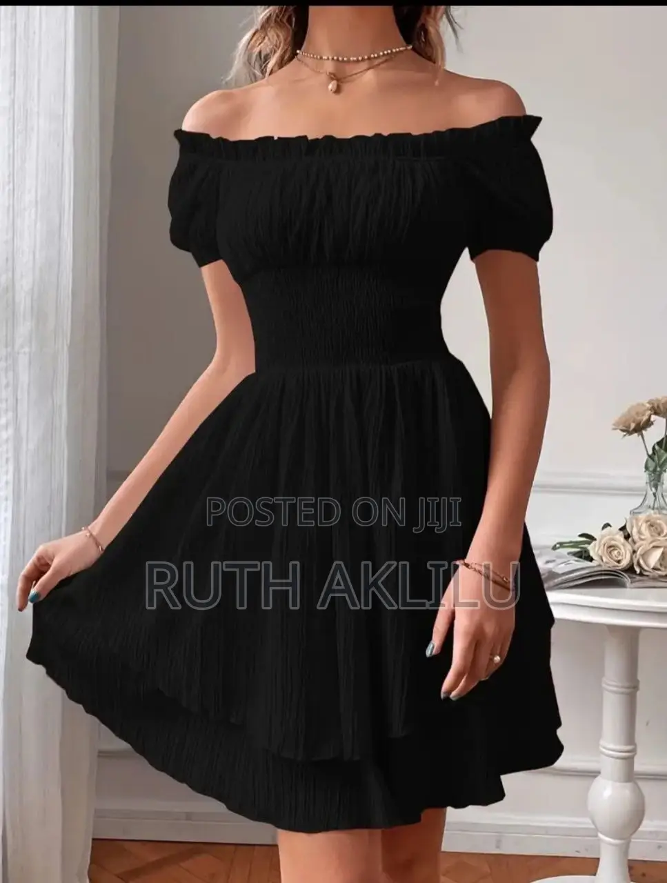 Women Square Neck Short Summer Dress