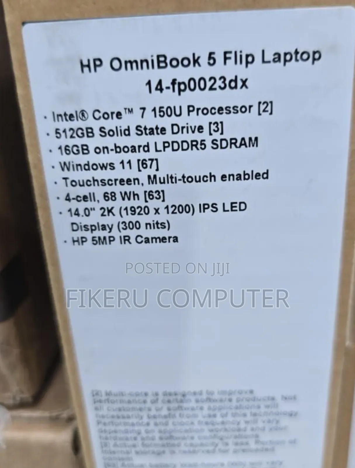 New Laptop HP OmniBook 5 Flip 16GB Intel Core I7 SSD 1T