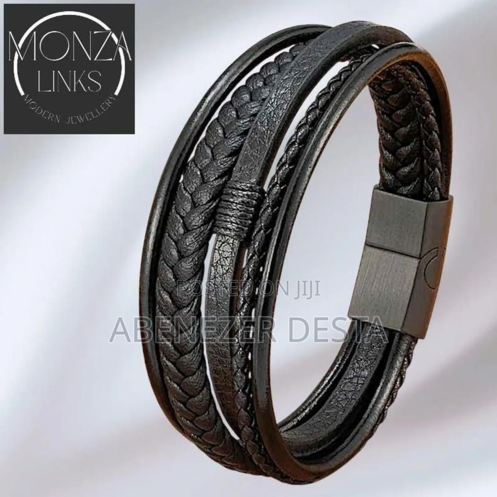 Brown Multi-Layer Braided Leather Bracelet With an Infinity Symbols