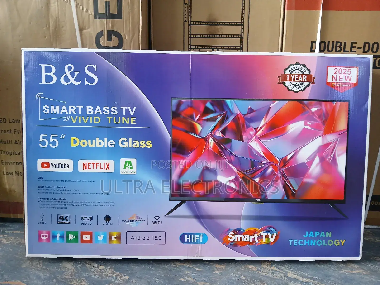 B at S 55 Inches Smart Android Tv New Arrival 2025 Youtube and Wifi Access