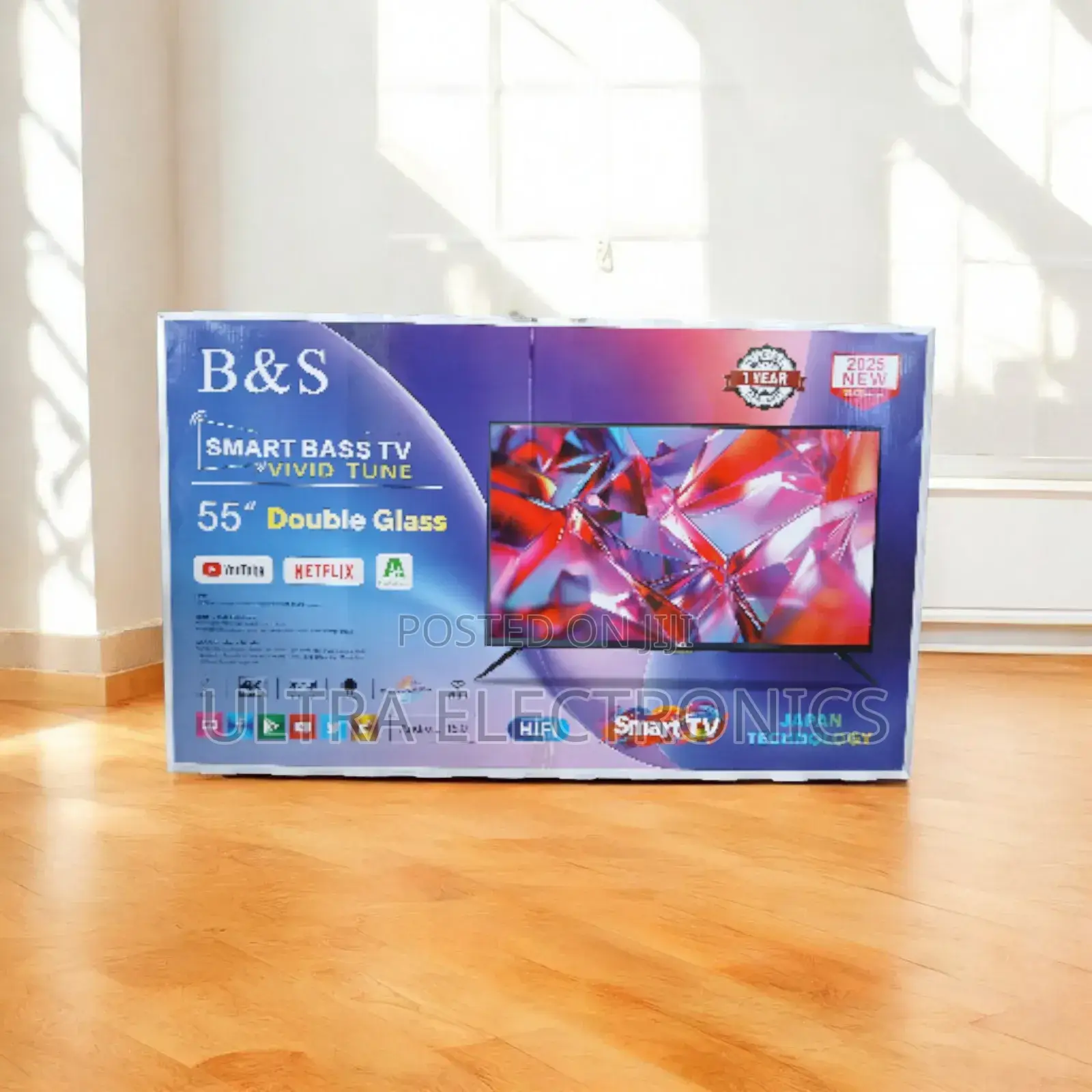 B S 55 Inch Smart Double Glass Uhd Tvfull Function Remote Control