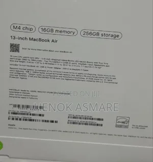 New Laptop Apple MacBook Air 16GB Apple M4 SSD 256GB