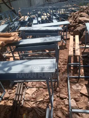 Photo - Combine Desk for School Three Students in One Made of Metal Sheet