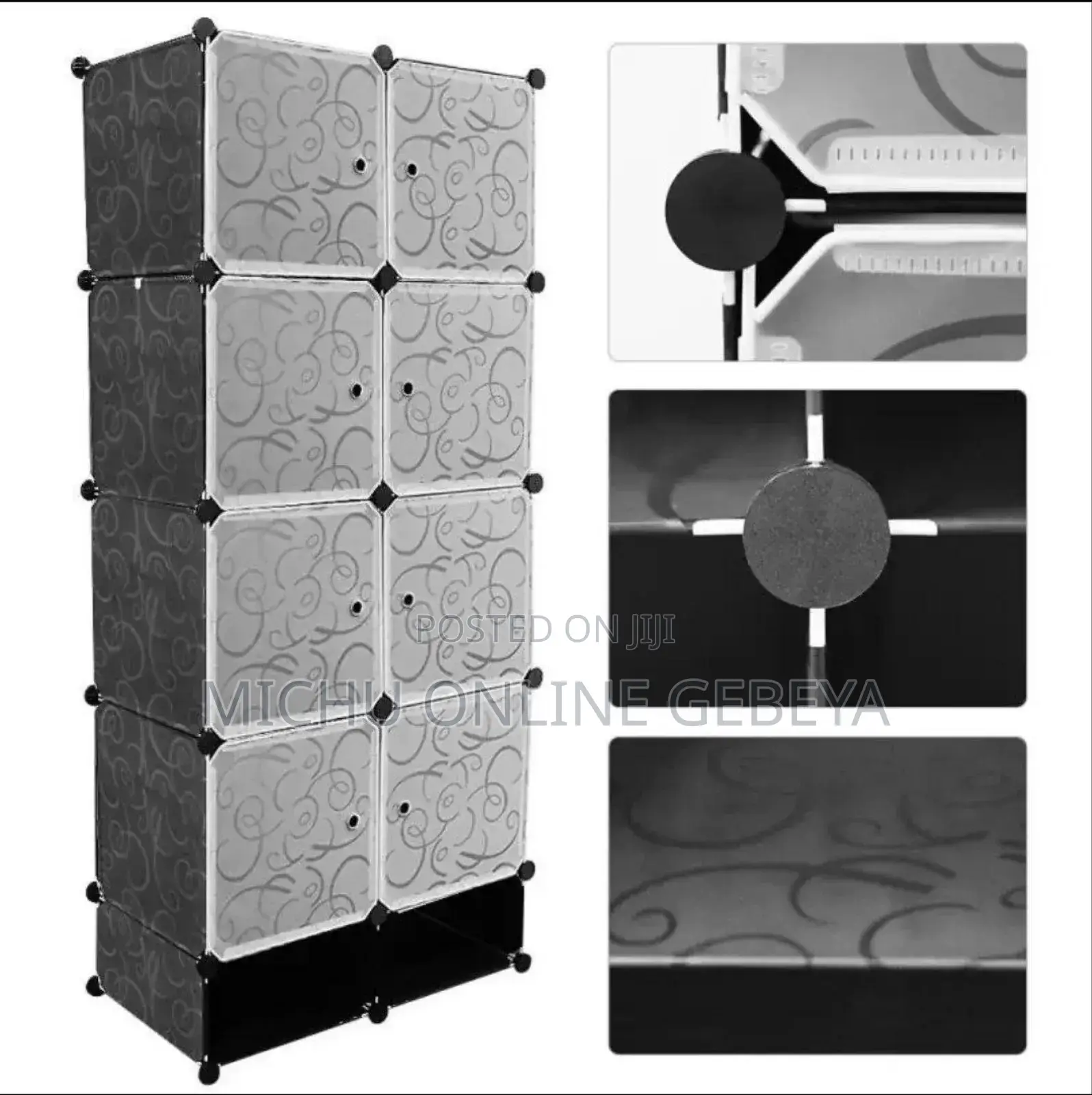 Plastic And Metal Cubic Cloth Cabinet