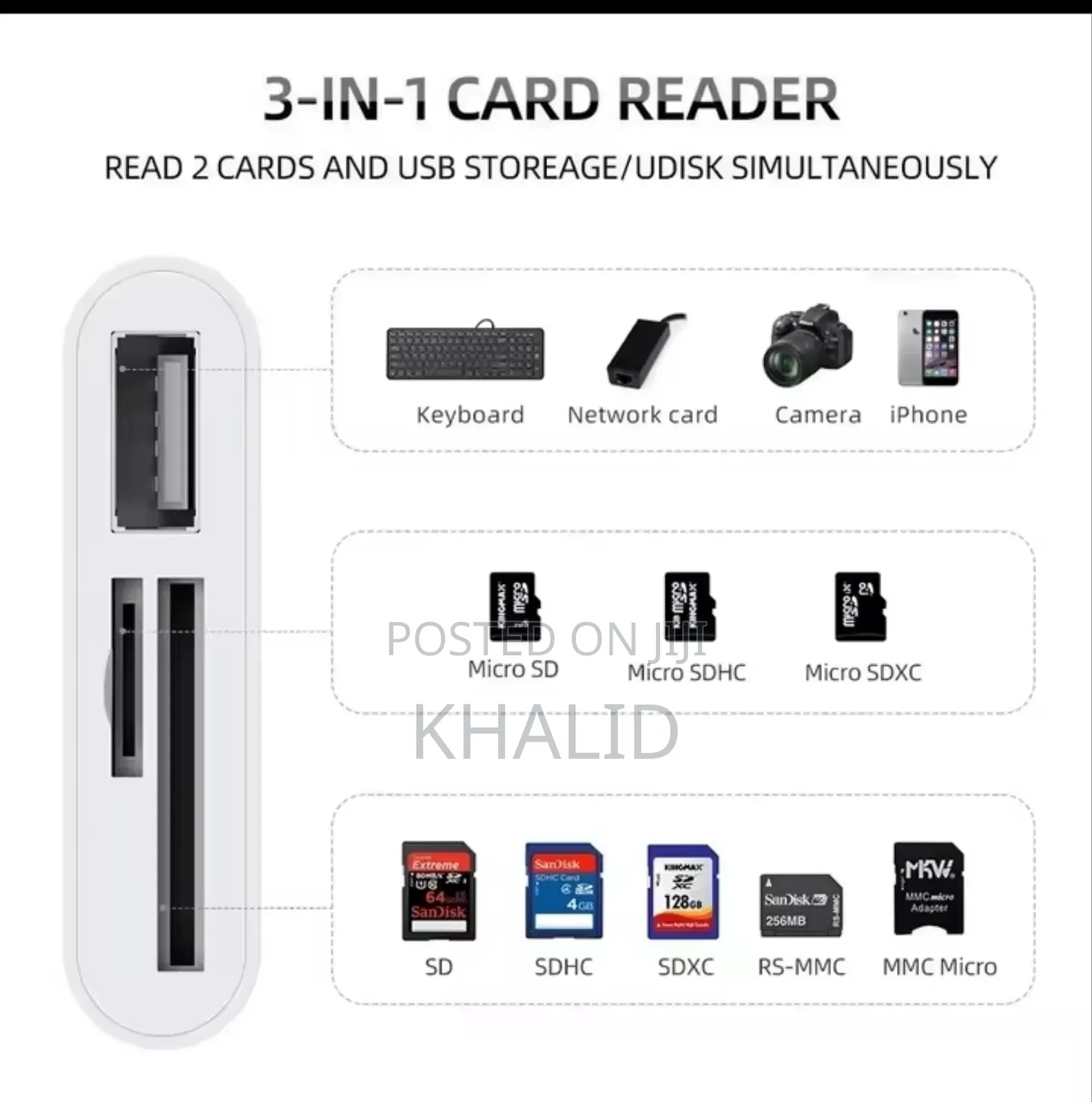 3 in 1 Card Reader