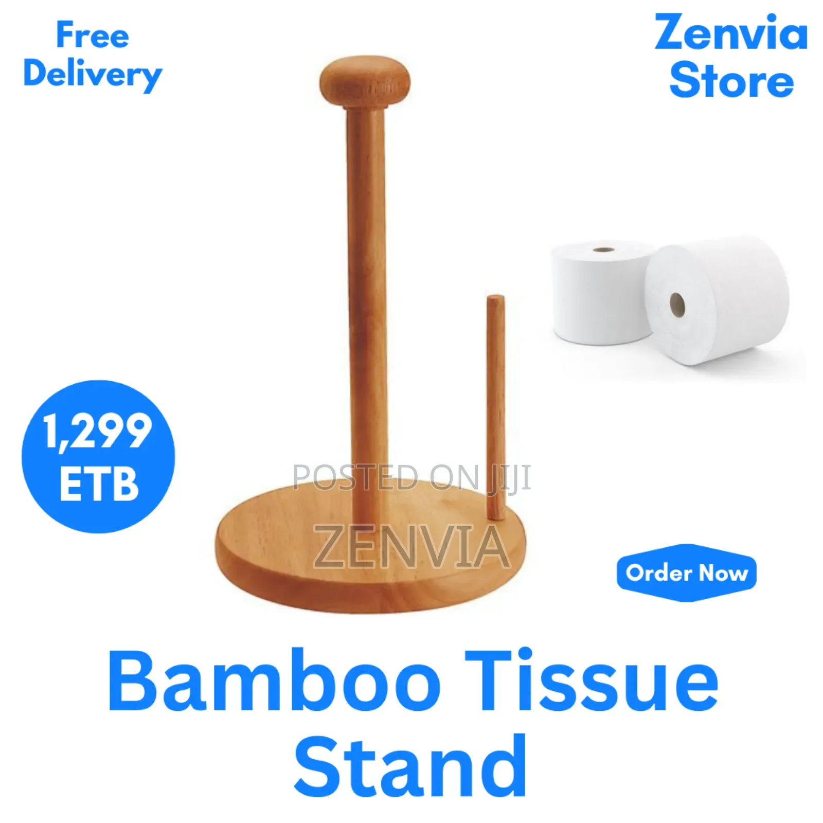 Bamboo Tissue Stand