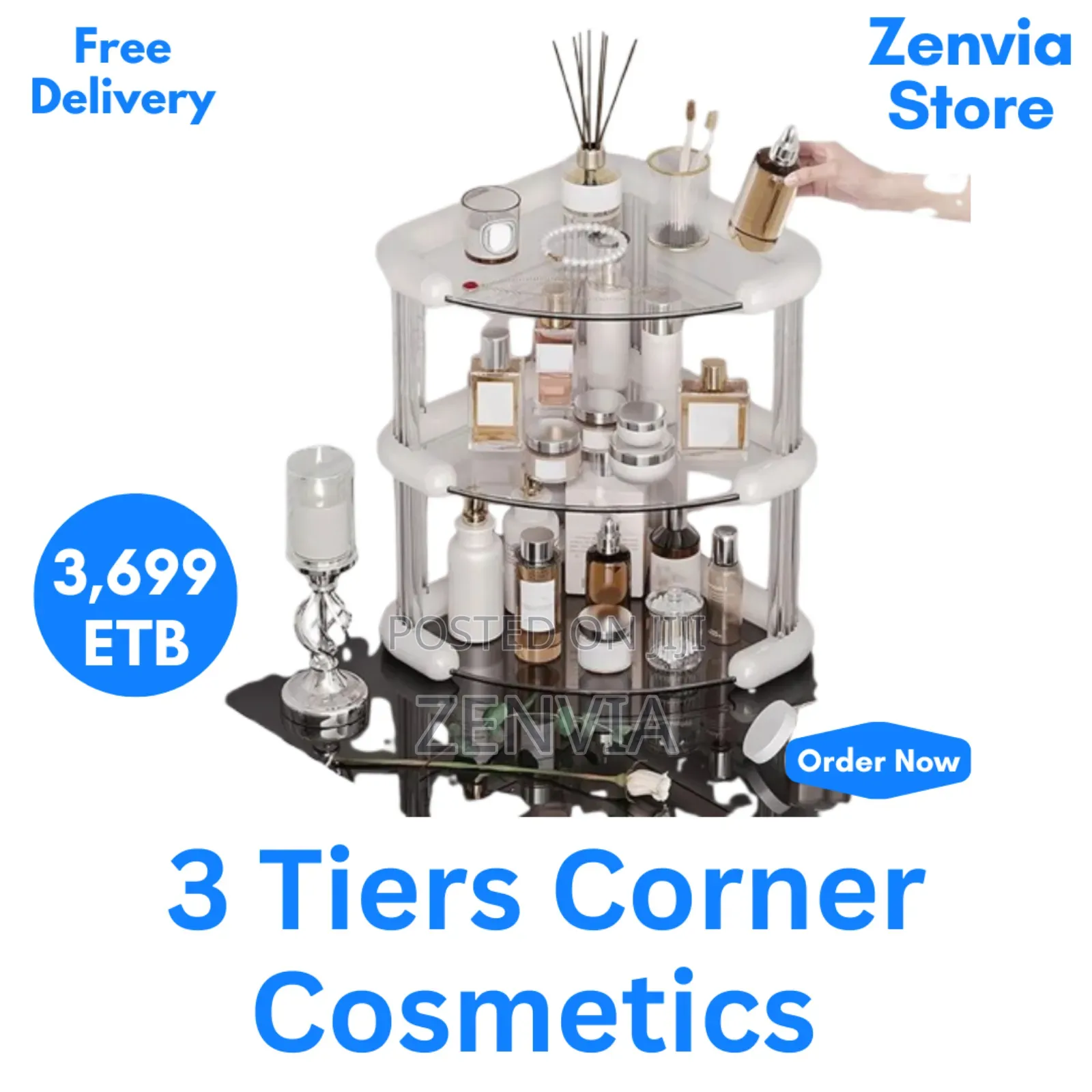 3 Tiers Corner Cosmetics Storage Shelf /Free Delivery /