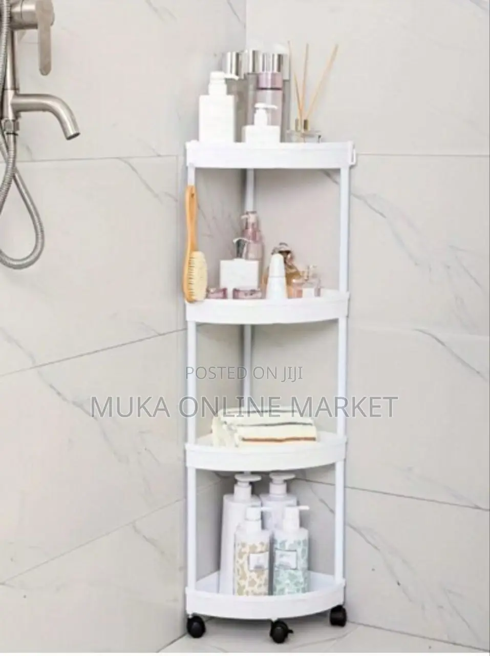 4 Tier Moveable Corner Storage Rack