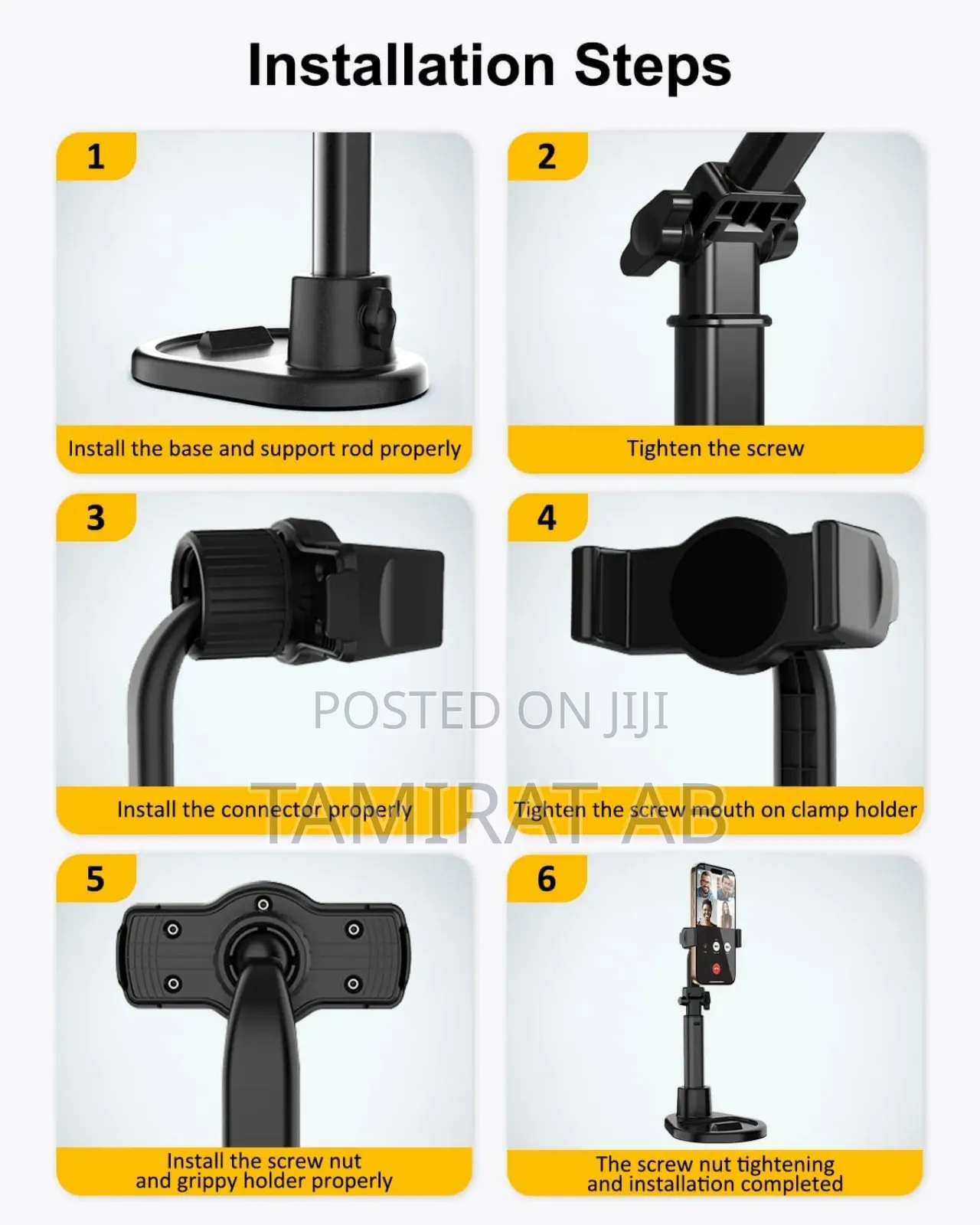 Adjustable Phone Stand for Desk, Height Adjustable, and 360° Rotation