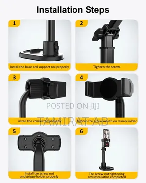 Adjustable Phone Stand for Desk, Height Adjustable, and 360° Rotation