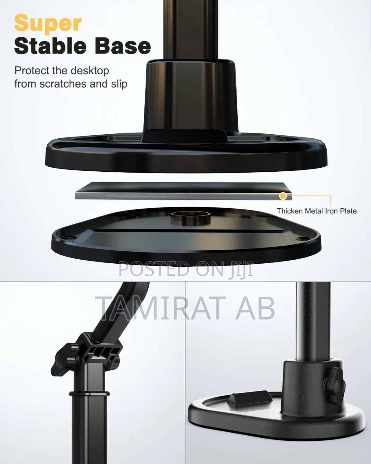 Adjustable Phone Stand for Desk, Height Adjustable, and 360° Rotation