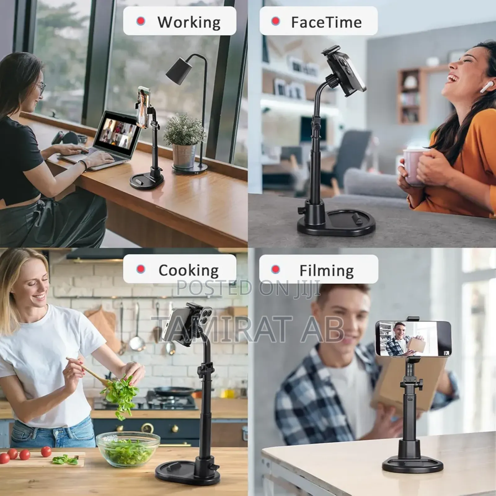 Adjustable Phone Stand for Desk, Height Adjustable, and 360° Rotation