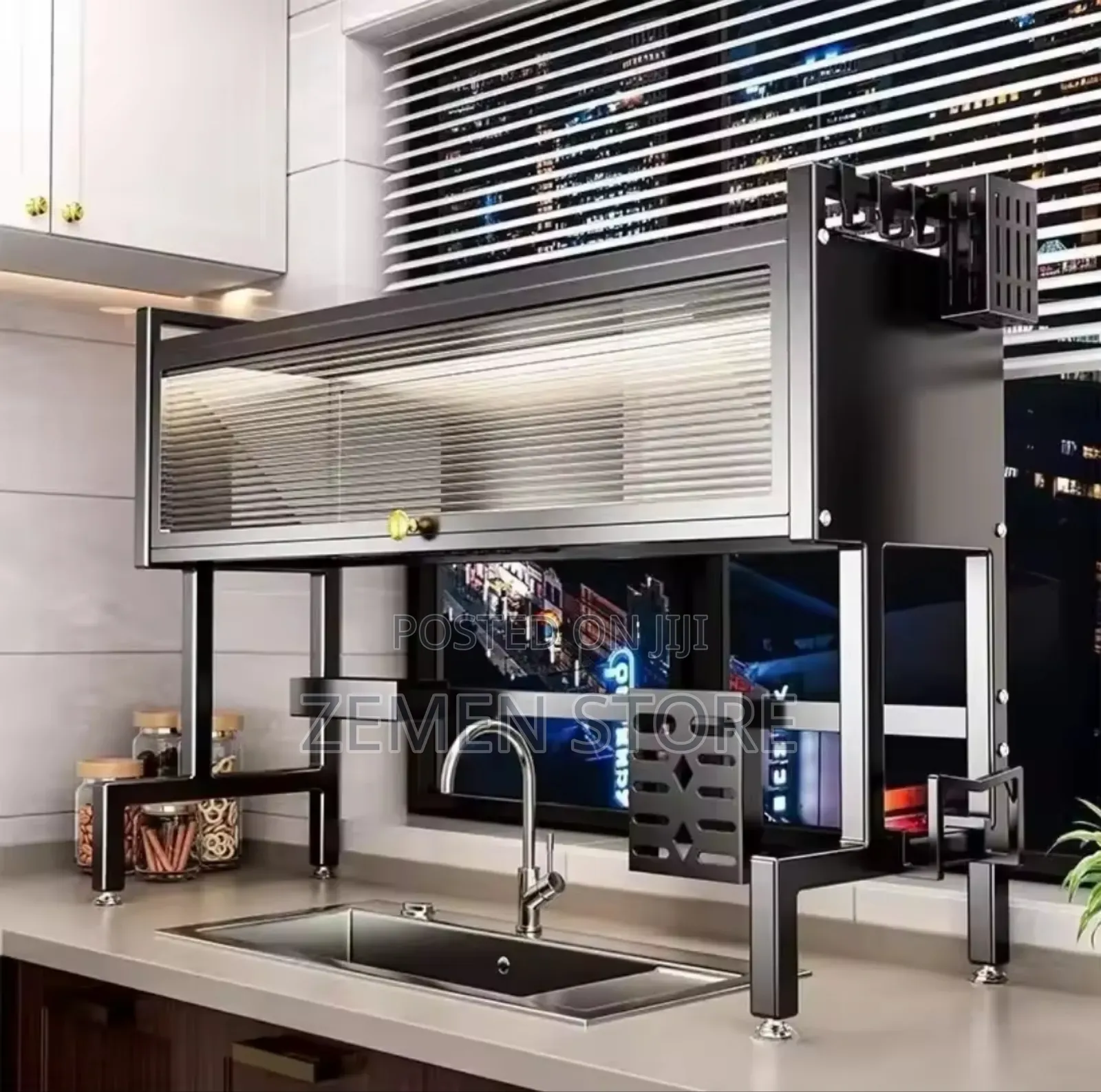 Premium Over-the-Sink Dish Drying Rack (With Dust-Proof Cover)