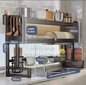 Premium Over-the-Sink Dish Drying Rack (With Dust-Proof Cover)