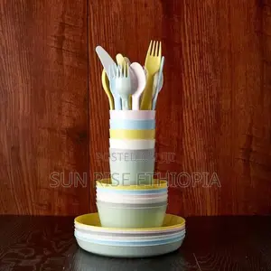 Ikea Kids Tableware Set 6bowls, 6plates, 6cups and 18piece Cutlery
