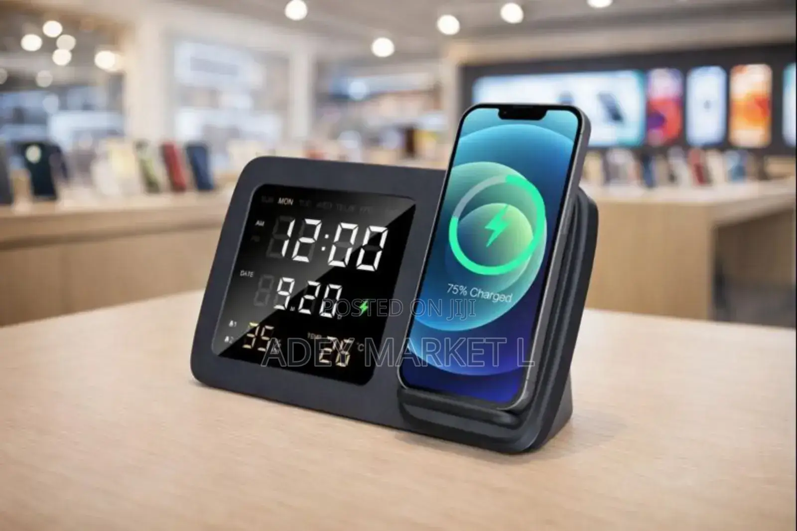 Rise Digital Alarm Clock Wireless Charger