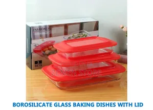 3pc Glass Food Storage Set – High White Material Airtight Lids