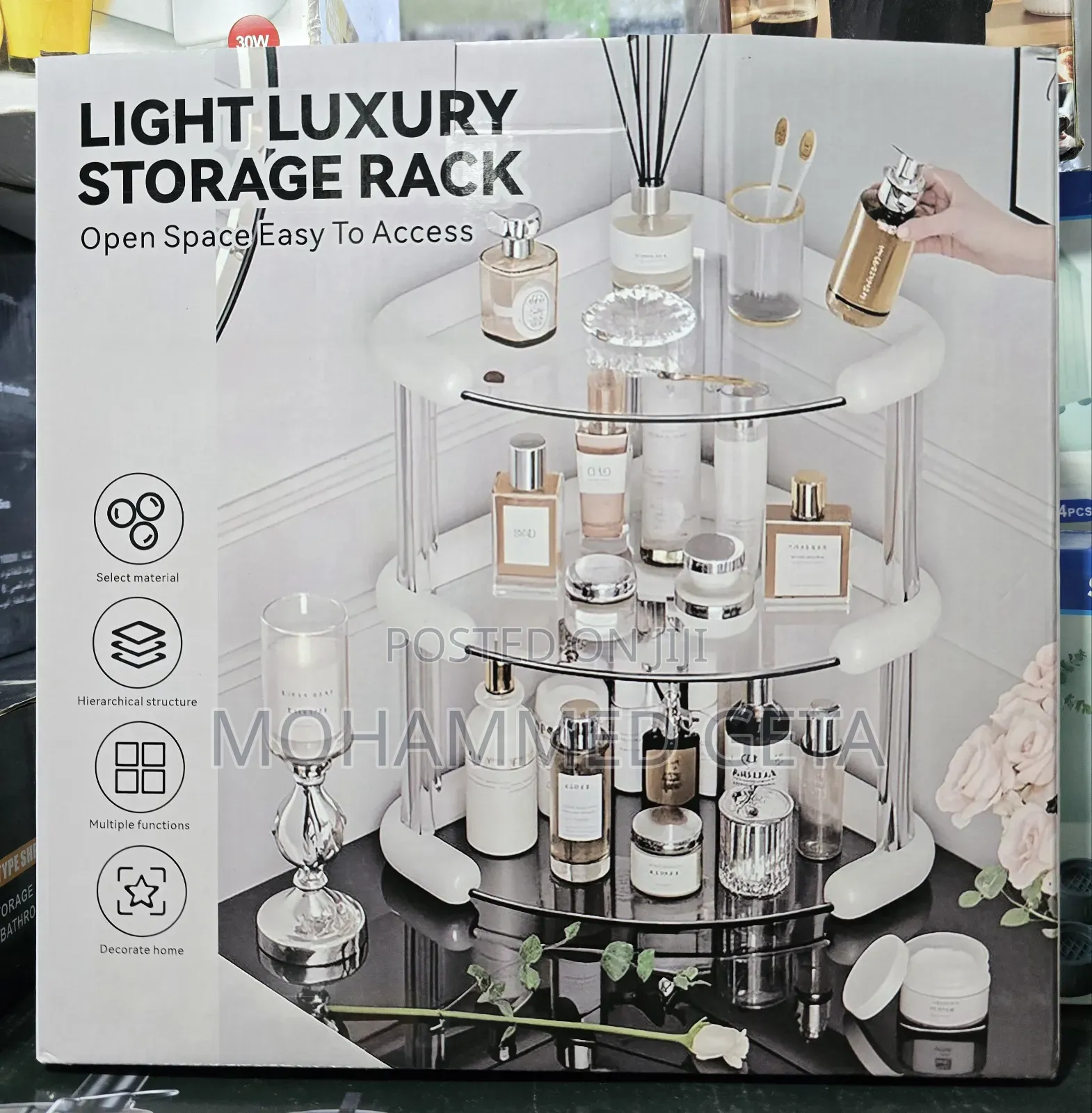 Light Luxury' 3-tier Corner Storage Rack