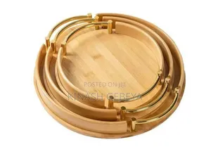 Photo - 3pcs High Quality Bamboo Food Serving Tray