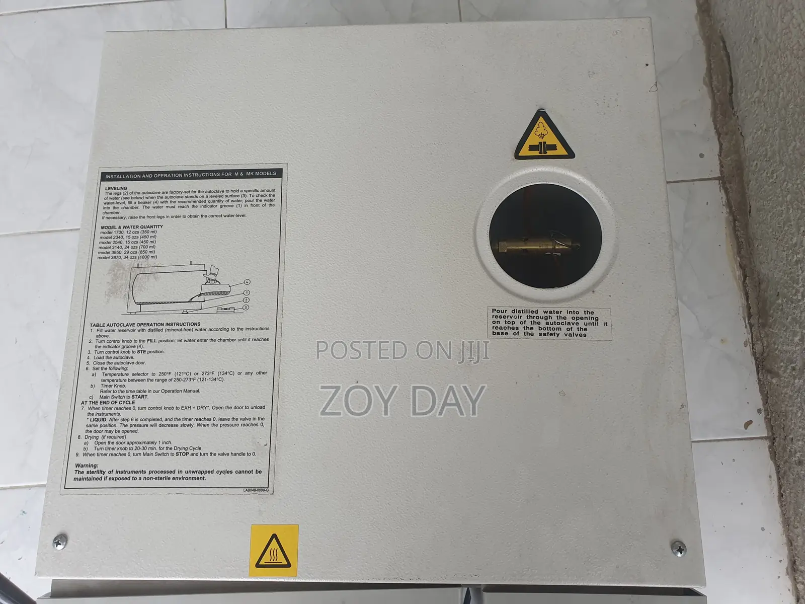 Medical Autoclave Fertizer - Tuttnauer Manual Autoclave (M/Mk Series).