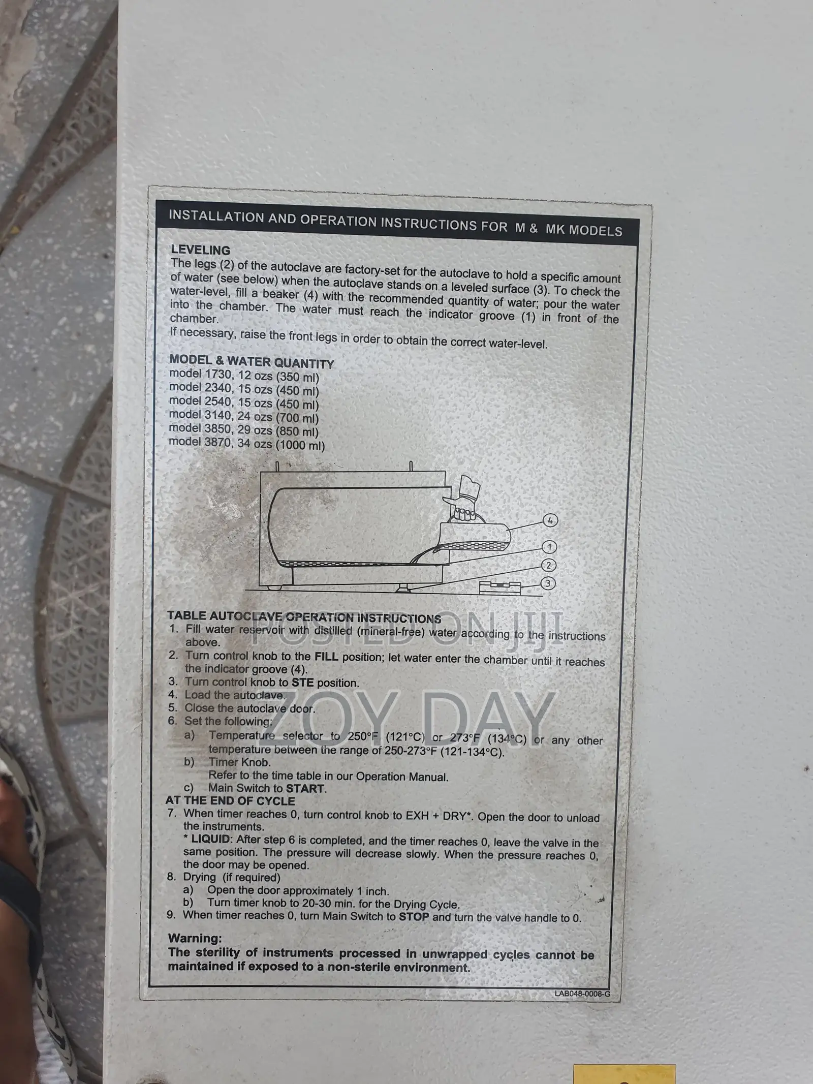 Medical Autoclave Fertizer - Tuttnauer Manual Autoclave (M/Mk Series).