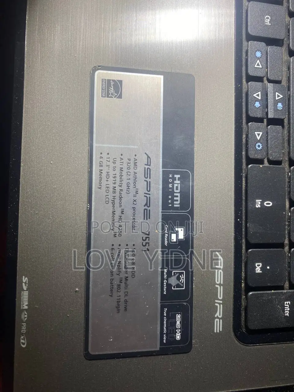 Laptop Acer Aspire 7551 4GB Intel Core 2 Duo HDD+SSD 500GB