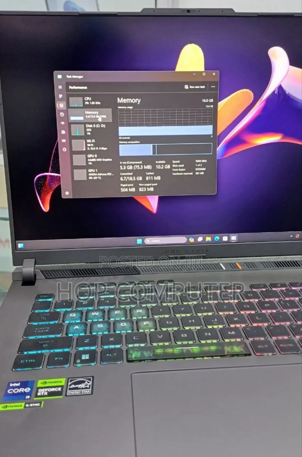 New Laptop Asus ROG Strix G16 G614 16GB Intel Core I9 SSD 1T