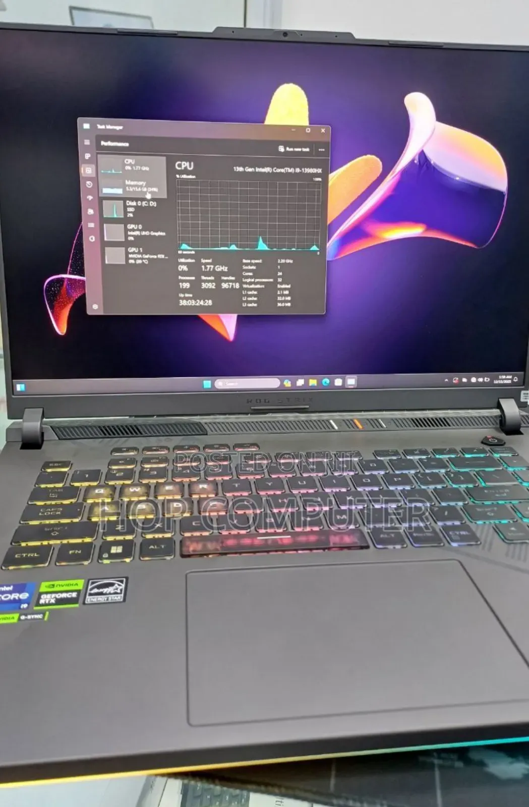 New Laptop Asus ROG Strix G16 G614 16GB Intel Core I9 SSD 1T